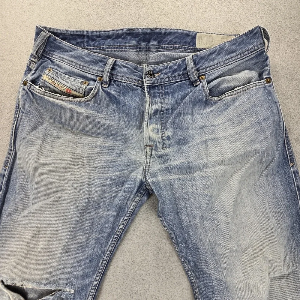 Diesel Jeans Mens 34x30 Blue Zatiny Med Wash Bootcut Button Fly 008XR